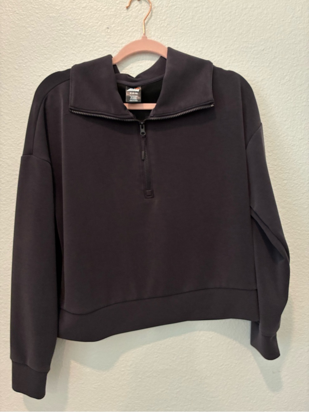 Woman’s charcoal Quarter-Zip Pullover Sweater size medium